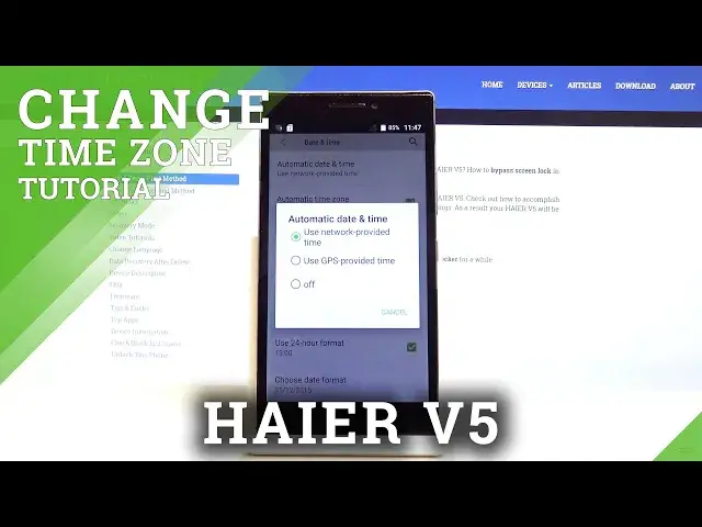 Video thumbnail for How to Set Up Date and Time on HAIER V5 - Change Time Zone / Choose Date