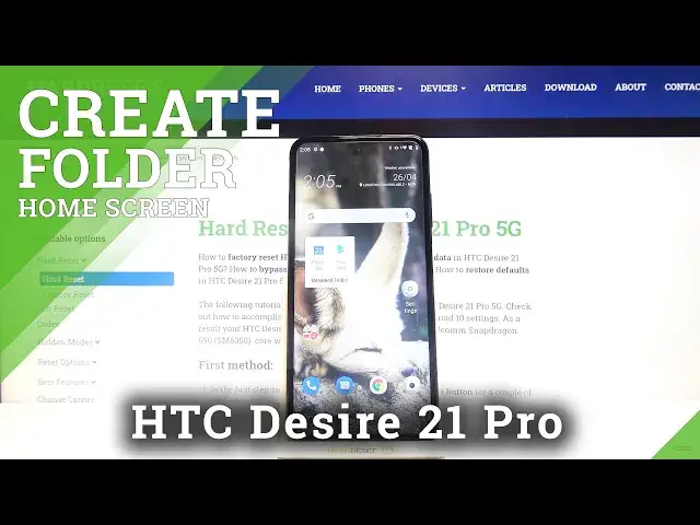 'Video thumbnail for How to Create Folder On Home Screen in HTC Desire 21 Pro – Add Folder to Home Screen'