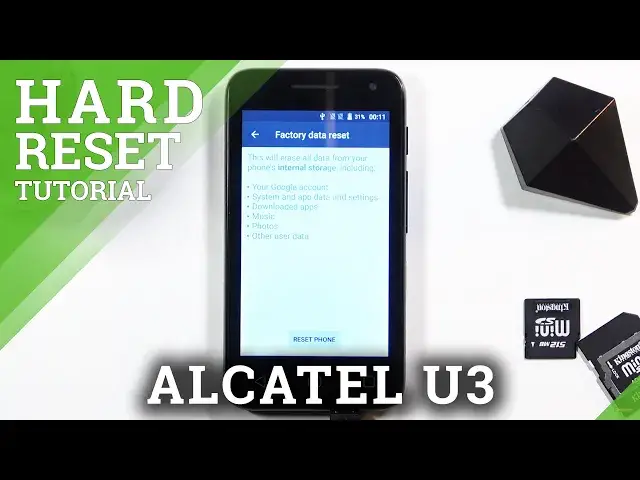 'Video thumbnail for How to Factory Reset ALCATEL U3 – Erase Storage using Settings Menu'