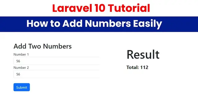 Video thumbnail for Laravel Tutorial: How to Add Numbers Easily Laravel 10