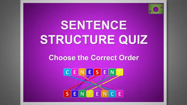 Video thumbnail for Sentence Structure Quiz - Choose the Correct Order #2