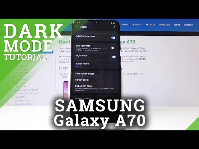 'Video thumbnail for How to Set Up Night Mode in SAMSUNG Galaxy A70 - Eye Saver Mode Options'