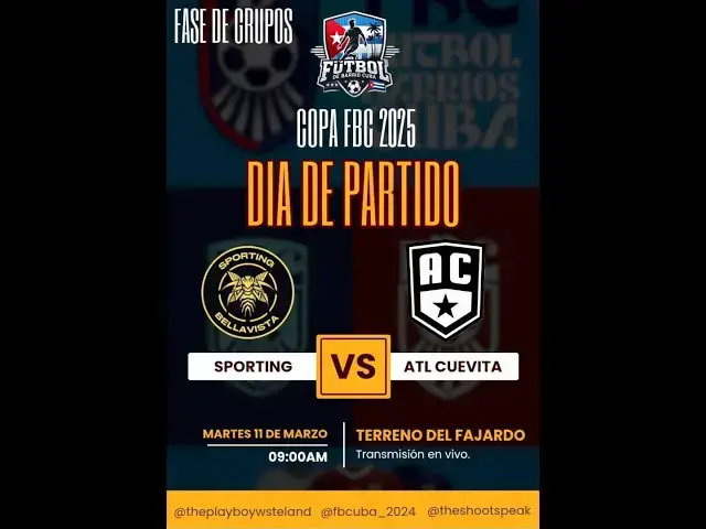 Video thumbnail for Sporting Bella Vista VS Atlético Cuevita (CR Partido3) - #futboldebarrioscuba
