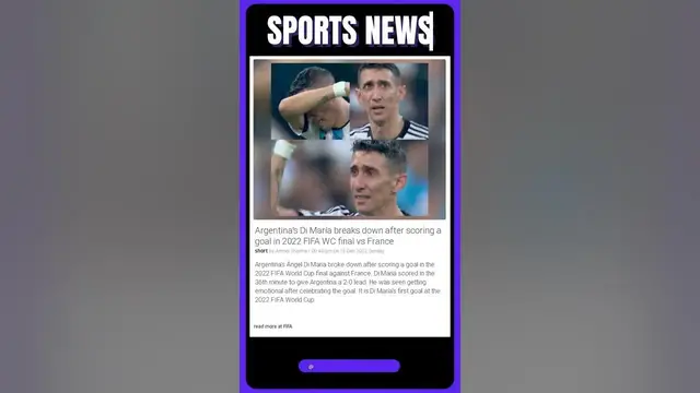 Video thumbnail for Emotional Victory! Argentina's Di María Crying After Scoring Winning Goal in 2022 FIFA WC Final