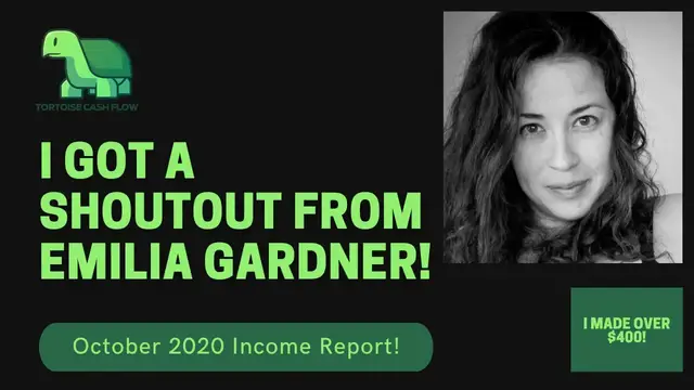 'Video thumbnail for I Got a Shoutout from Emilia Gardener October 2020 Income Report'