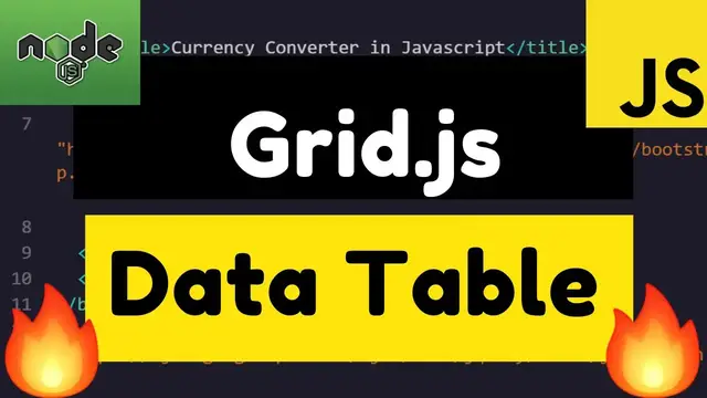 Video thumbnail for Grid.js Modern Javascript Data Table Library For Rendering Data Tutorial for Beginners 2020