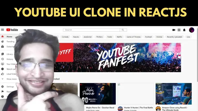 Video thumbnail for Build a Youtube Material UI Clone Using React.js in Browser Using JSX & Components [LIVE CODING]