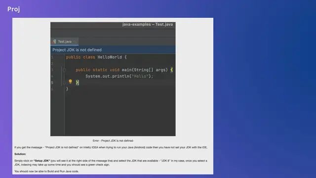 Video thumbnail for Project JDK is not defined [IntelliJ IDEA]