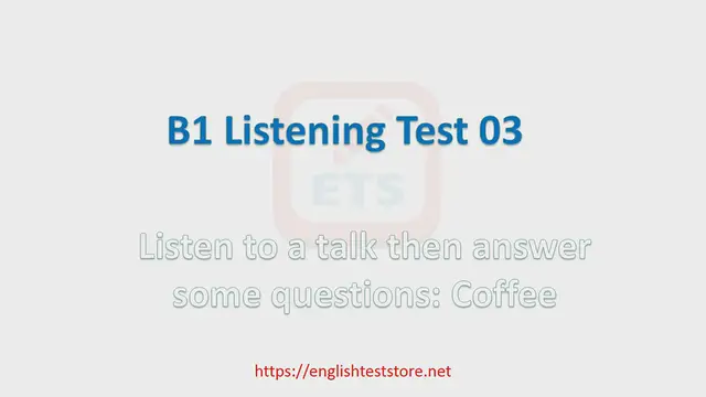 Video thumbnail for English B1 Listening Practice Test 03