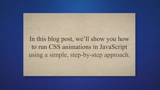 Video thumbnail for How To Run Css Animation In Javascript