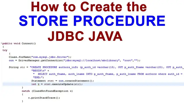 Video thumbnail for How to Create the STORE PROCEDURE JDBC JAVA