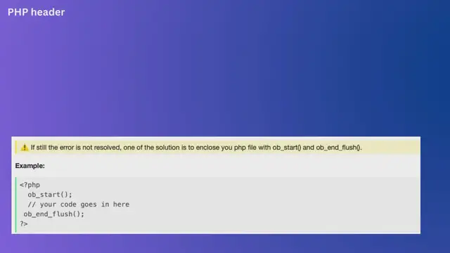 Video thumbnail for PHP header location function not called