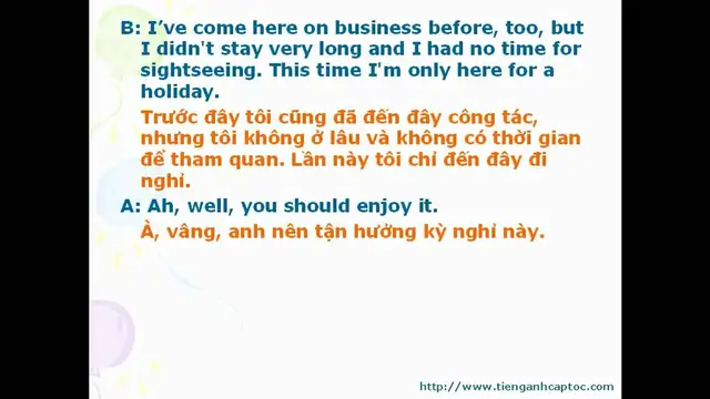 Video thumbnail for English For Tourists Unit 06 Dialogue 002
