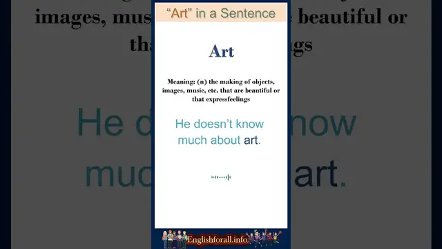 Video thumbnail for Art meaning | Art in a Sentence | Most common words in English #shorts