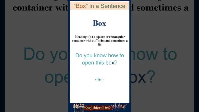 Video thumbnail for Box meaning | Box in a Sentence | Most common words in English #shorts