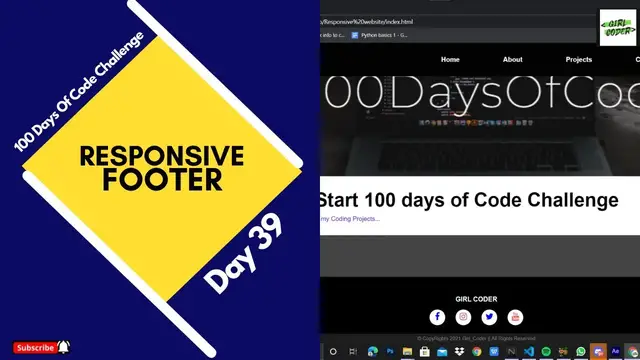 Video thumbnail for Responsive Footer | 100 days of code challenge | Day 39