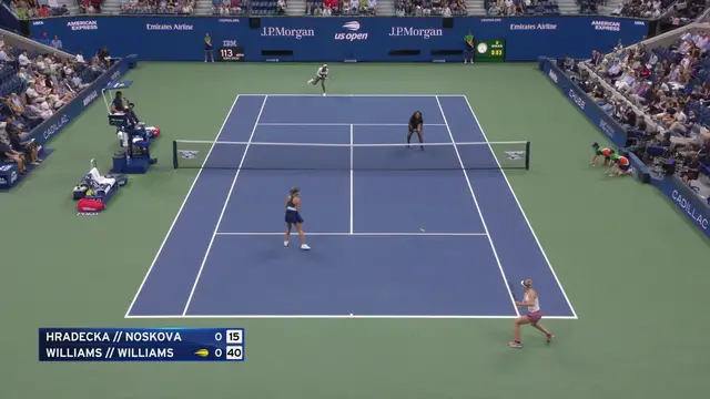 Video thumbnail for Serena & Venus Williams vs. Lucie Hradecka & Linda Noskova US Open doubles highlights