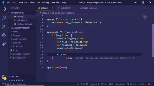 Video thumbnail for How to Upload Files to Node.js Express Server Using Express FileUpload Library