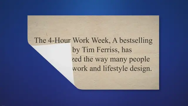 'Video thumbnail for 4-Hour Work Week - Review: Unveiling the Secrets to Achieving Success'