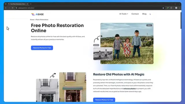Video thumbnail for Restore old photos online for FREE #AIEASE