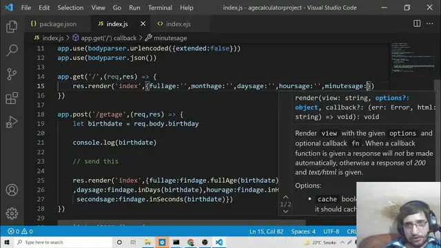 Video thumbnail for Build a Node.js Express Age Calculator From DOB in Different Time Formats Using EJS