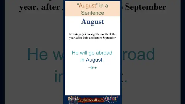 Video thumbnail for August meaning | August in a Sentence | Most common words in English #shorts