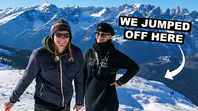 Video thumbnail for PARAGLIDING OVER THE ITALIAN DOLOMITES (Winter in Trentino)