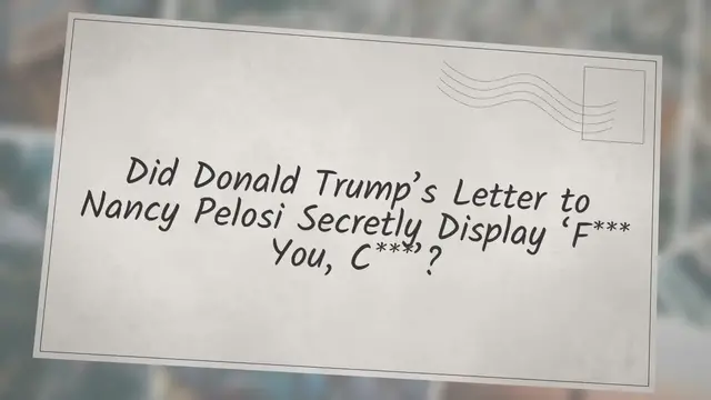 Video thumbnail for Did Donald Trump’s Letter to Nancy Pelosi Secretly Display ‘F*** You, C***’?