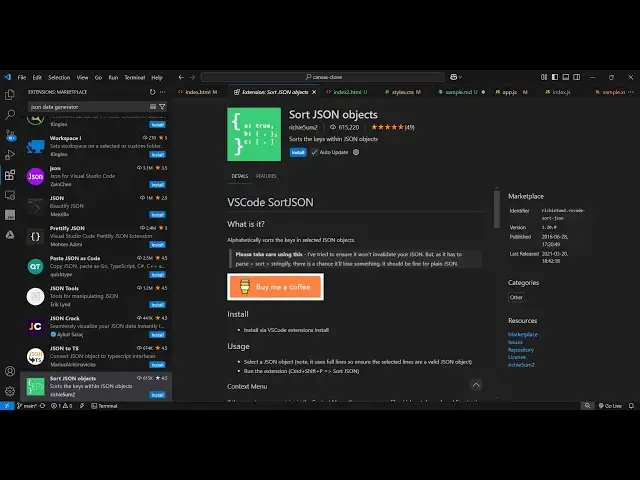 Video thumbnail for VS Code Hack Sort JSON Keys Alphabetically with Ease!