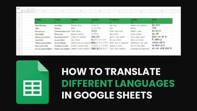 Video thumbnail for How To Translate Languages with Google Sheets