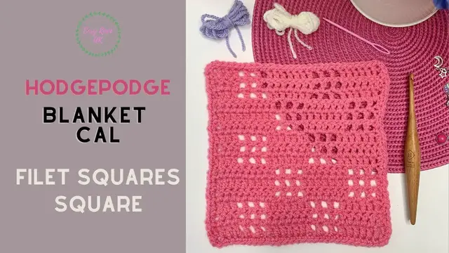 Video thumbnail for Filet Crochet Granny Square | Hodgepodge Blanket CAL