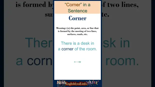 Video thumbnail for Corner meaning | Corner in a Sentence | Most common words in English #shorts