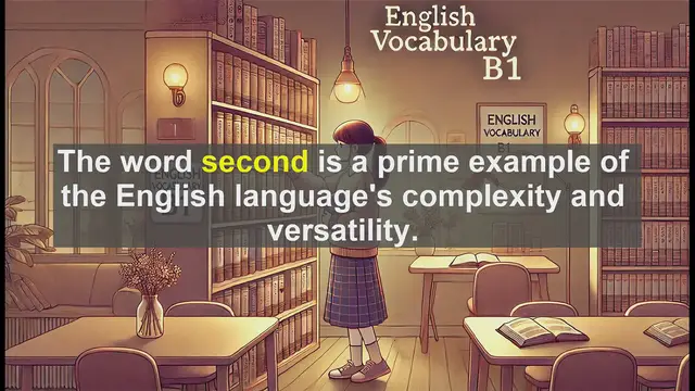 Video thumbnail for 2500 Must Know CEFR B1 Vocabulary - Understanding the Word 'Second': Multiple Meanings and Uses