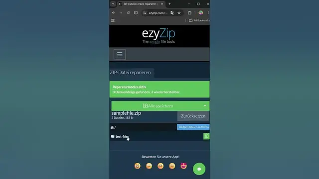 Video thumbnail for 📦 So reparieren Sie beschädigte ZIP-Dateien kostenlos Online