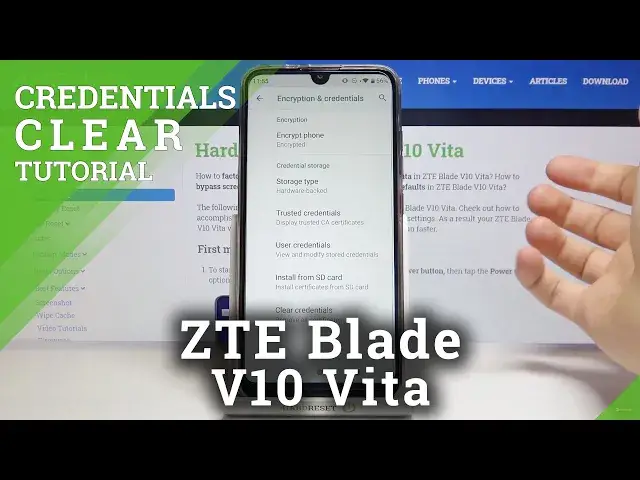 'Video thumbnail for How to Clear Credentials in ZTE Blade V10 Vita – Remove Licenses'