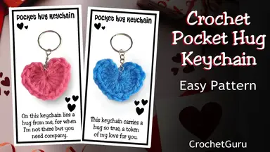 'Video thumbnail for Crochet Pocket Hug Keychain - Crochet Heart Pattern'