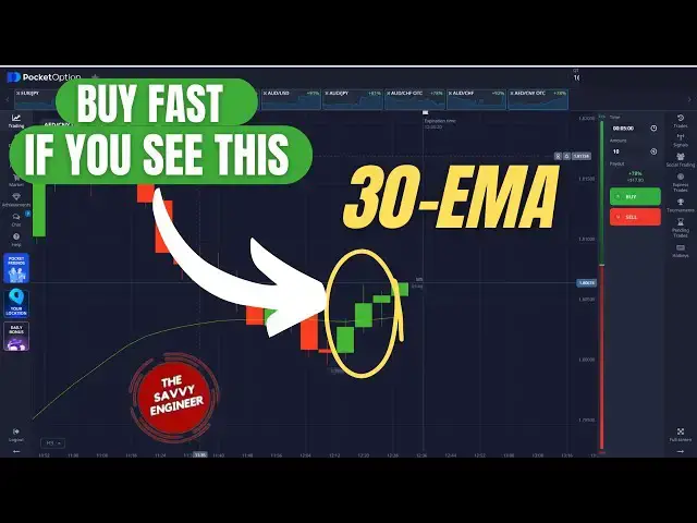 'Video thumbnail for Pocket Option | How to Place a Buy Trade using the 30-Exponential Moving Average'