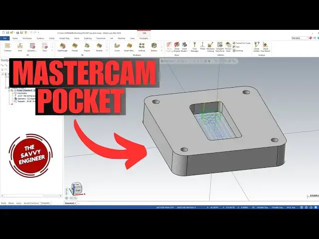 'Video thumbnail for MasterCAM | How to Create a Pocket Machining Operation (2025)'