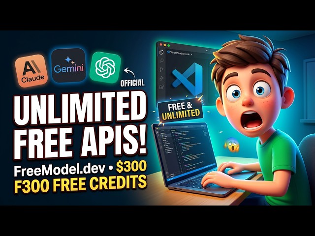 Video thumbnail for FreeModel.dev FREE API Keys 😱 Get $300 FREE Credits + Unlimited FREE Claude Opus, GPT, Gemini APIs