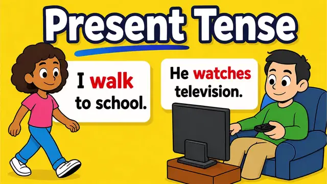 Video thumbnail for Present Tense in English | When to Add -S to the Verb