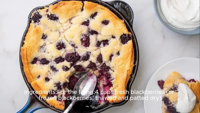 Video thumbnail for Blackberry cobbler recipe