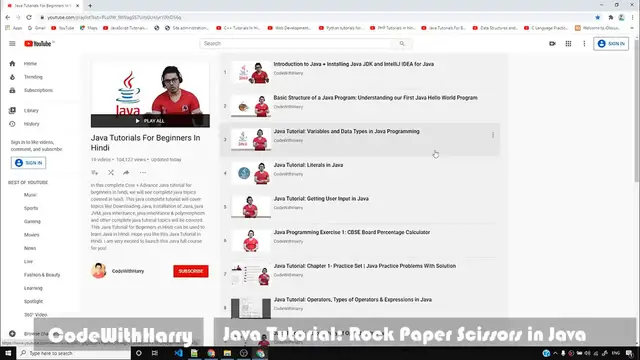 Video thumbnail for Java Programming Exercise 2_ Rock, Paper Scissors Game in Java