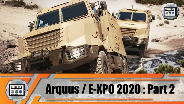 'Video thumbnail for ARQUUS France launches new ARMIS range of all wheel drive military trucks with virtual defense expo'