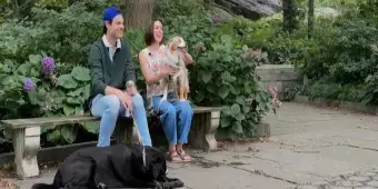 'Video thumbnail for Exclusive: Evan Alexander Smith & Liana Hunt Cuddle up with Their Broadway Pets, Phoebe & Newman'