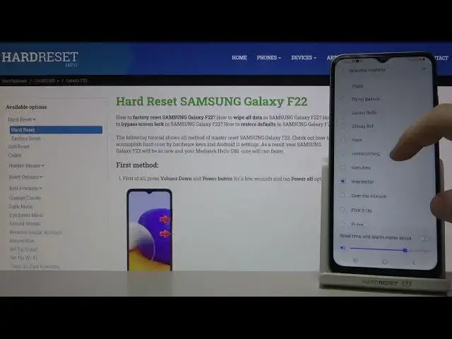 'Video thumbnail for Default Alarm Tones on SAMSUNG Galaxy F22'