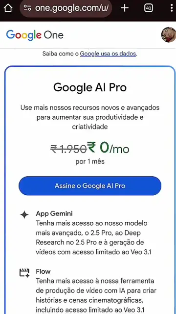 Como assinar gratuitamente o Gemini