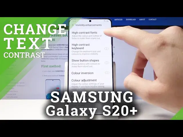 'Video thumbnail for How to Activate High Contrast Text in Samsung Galaxy S20+ | Switch Off Text Contrast'