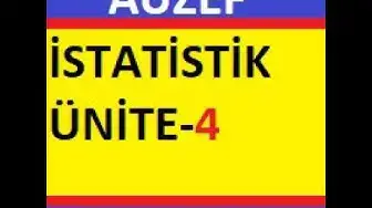 Video thumbnail for Auzef İstatistik Ünite-4 Testi