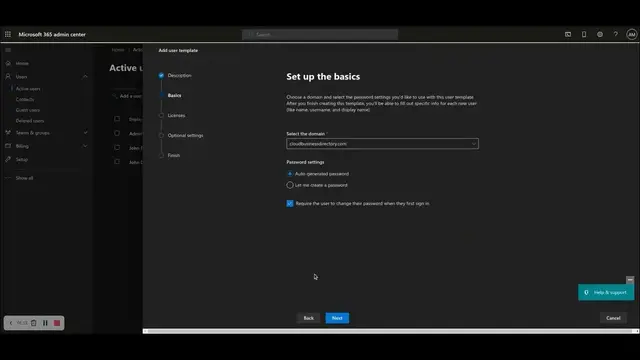 Video thumbnail for How to add a Microsoft 365 user from a user template in the Microsoft 365 Admin Center