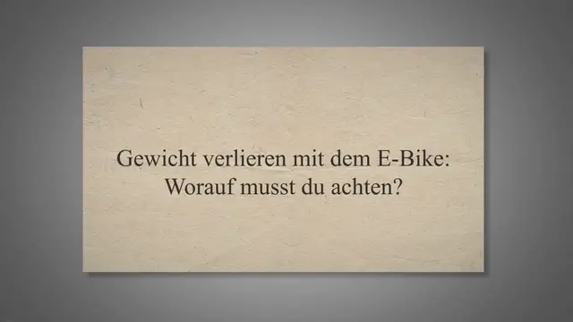 Video thumbnail for Abnehmen mit dem E-Bike: Worauf musst du achten?